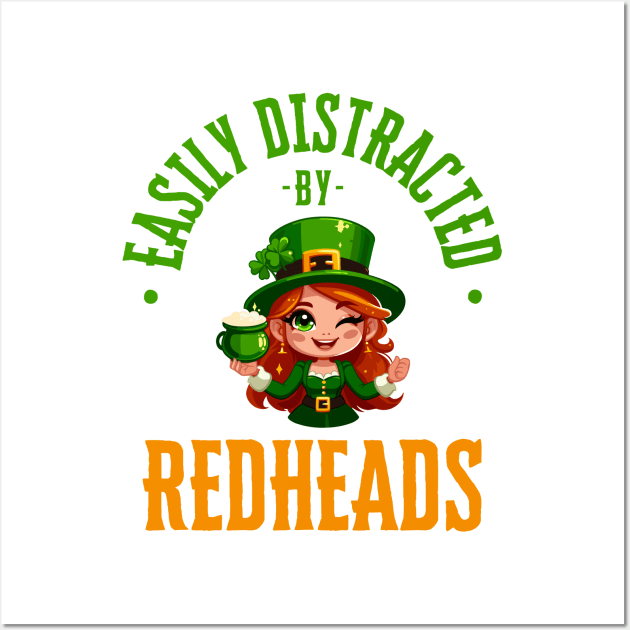 Easily Distracted By Redheads Wall Art by Etopix